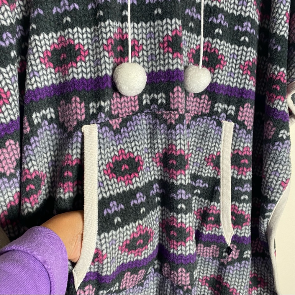 Woman's Pajama Hooded Poncho Simply Vera Wang Soft Fleece Size XL Lounge - Picture 5 of 12